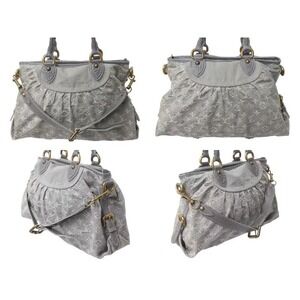 Louis Vuitton Gold Monogram Handbag Neo Cabby Gray Denim